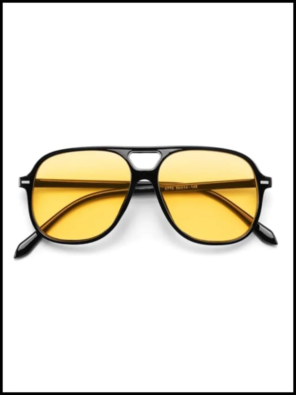 Retro Square Aviator Sunglasses Double Bridge UV400 Protection 56mm
